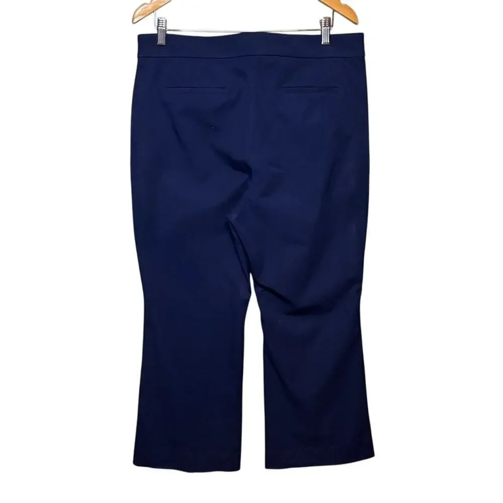 NWT J.Crew Factory Kelsey Navy High Rise Cropped Flare Pants Size 14